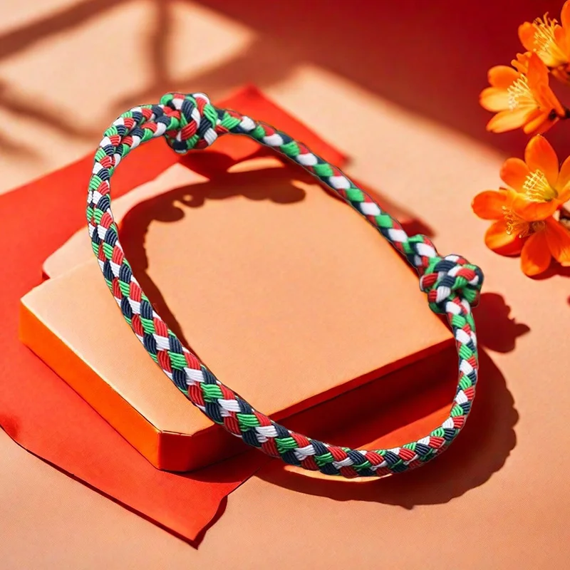 Unique Christmas Color Luck Braided Bracelet Unisex Adjustable Handmade String Hand Accessories Celebrate Festival Party Jewelry