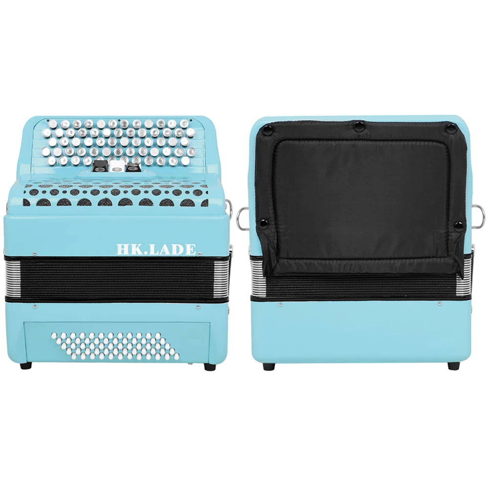 HK.LADE AH-300 Bayan Accordion 62 Keys 60 Bass Multiple-voice Accordion with Bag Keyboard Instrument for Grading Performance