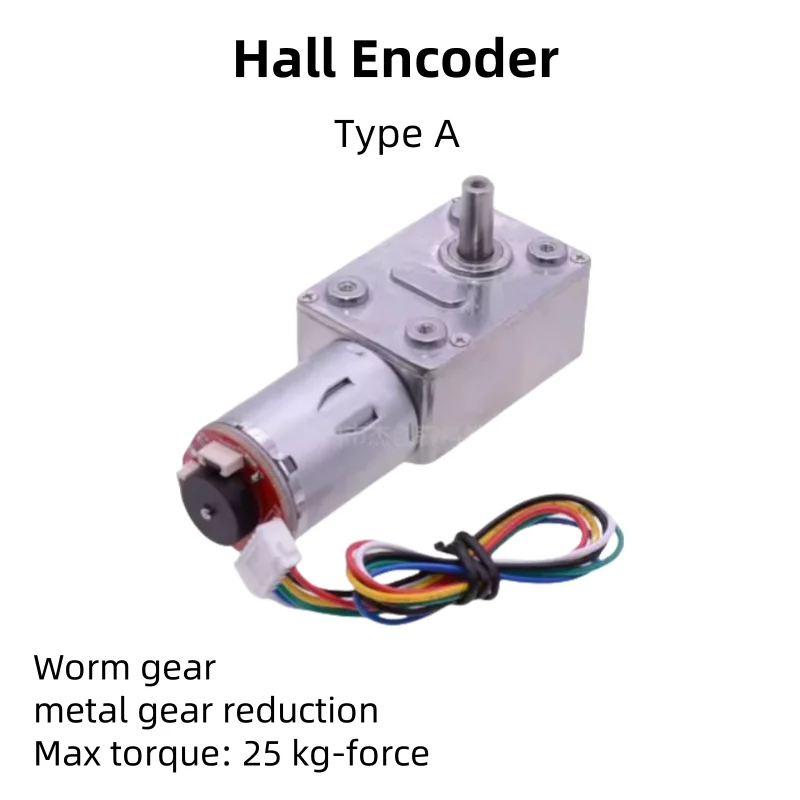 

JGY370 DC Reduction Motor, 24V 12V 6V, With Hall Encoder, Worm Gear, Low - Speed, High - Torque, Small Motor