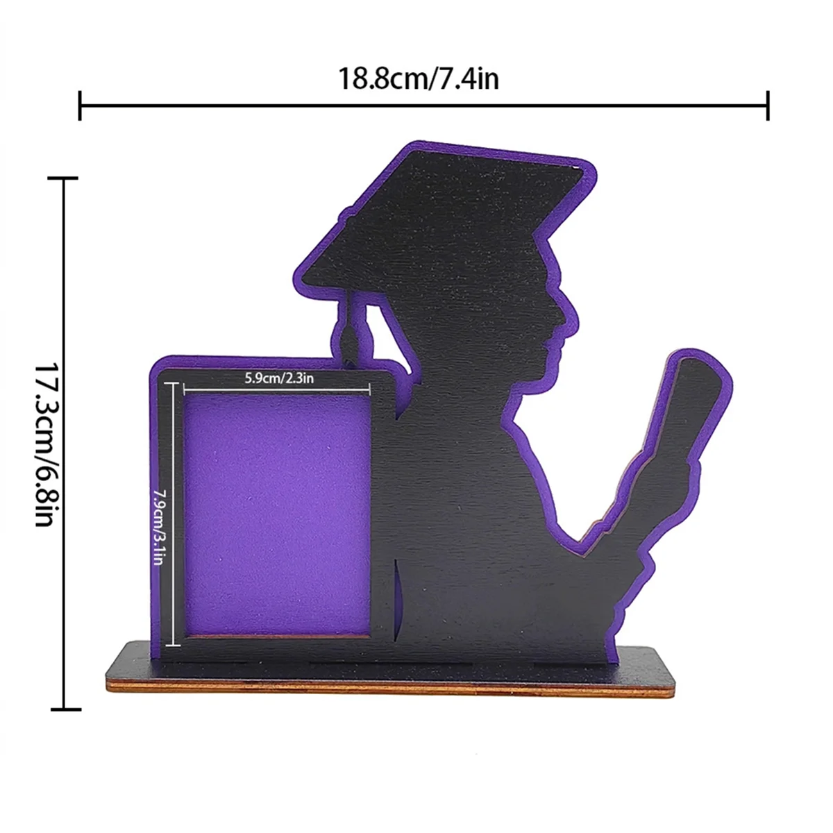 Class of 2024 Graduation Frame Wooden Table Graduation Picture Frame Home Desktop Ornaments Fits Vertical Portrait,E