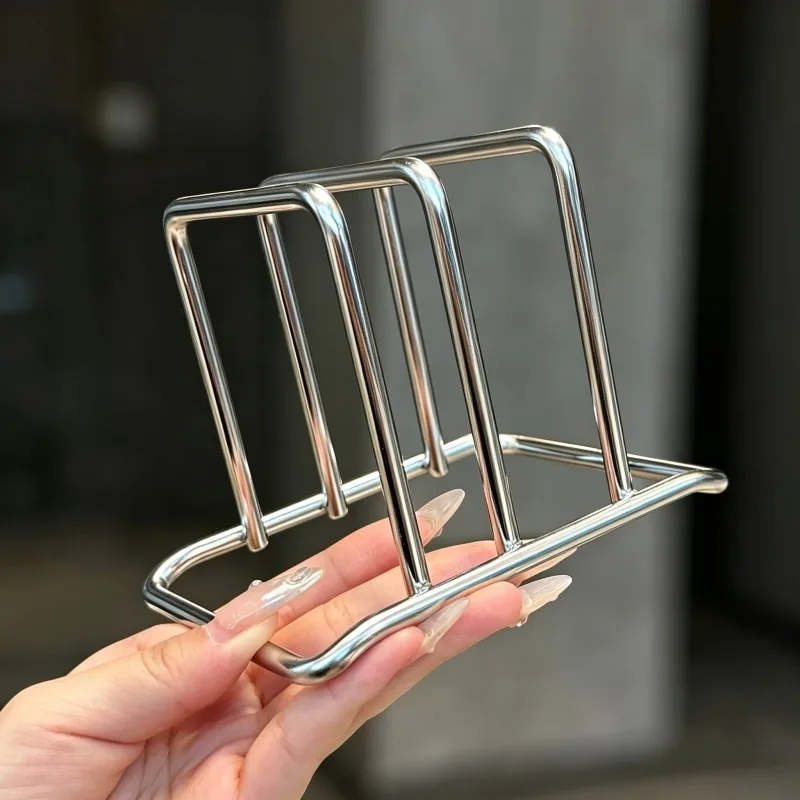 Schneidebrett-Organizer-Ständer aus 304 Edelstahl, robuster Arbeitsplattenhalter für Topf-, Pfannen- und Backformenabdeckungen, Küchen-Aufbewahrungsregal – Detail 3
