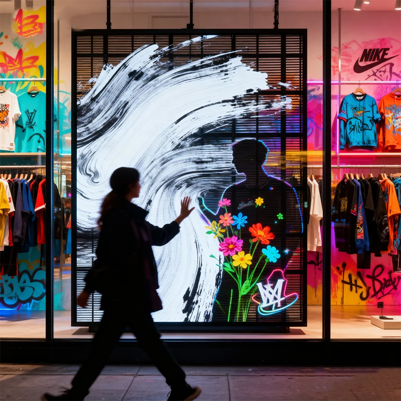 

Ультраяркий прозрачный LED-билборд с защитой IP33, водонепроницаемый стеклянный сетчатый LED-дисплей для уличной рекламы и маркетинга на открытом воздухе