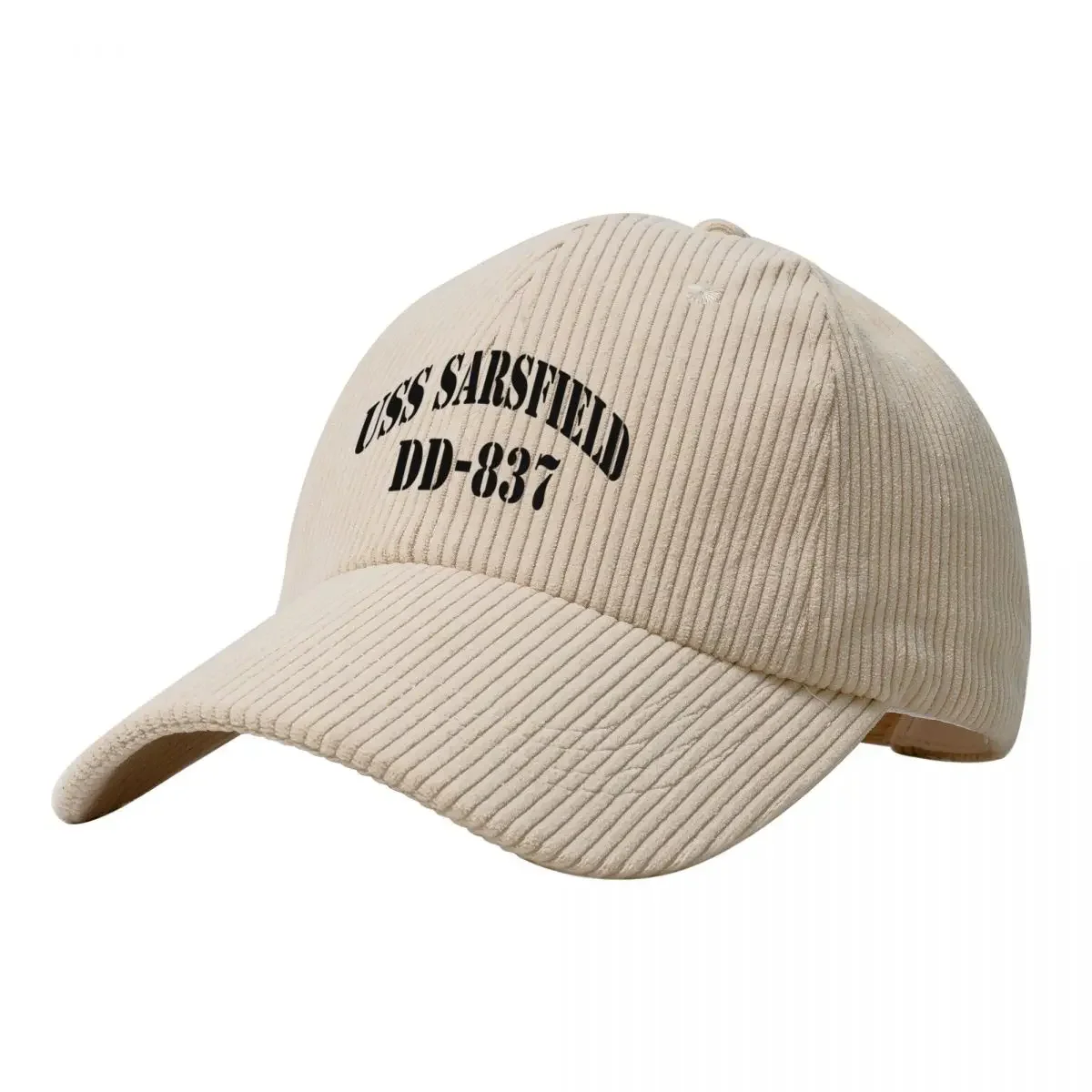 USS SARSFIELD (DD-837) SHIP'S STORE Corduroy Baseball Cap New In Hat Hood Female Men's