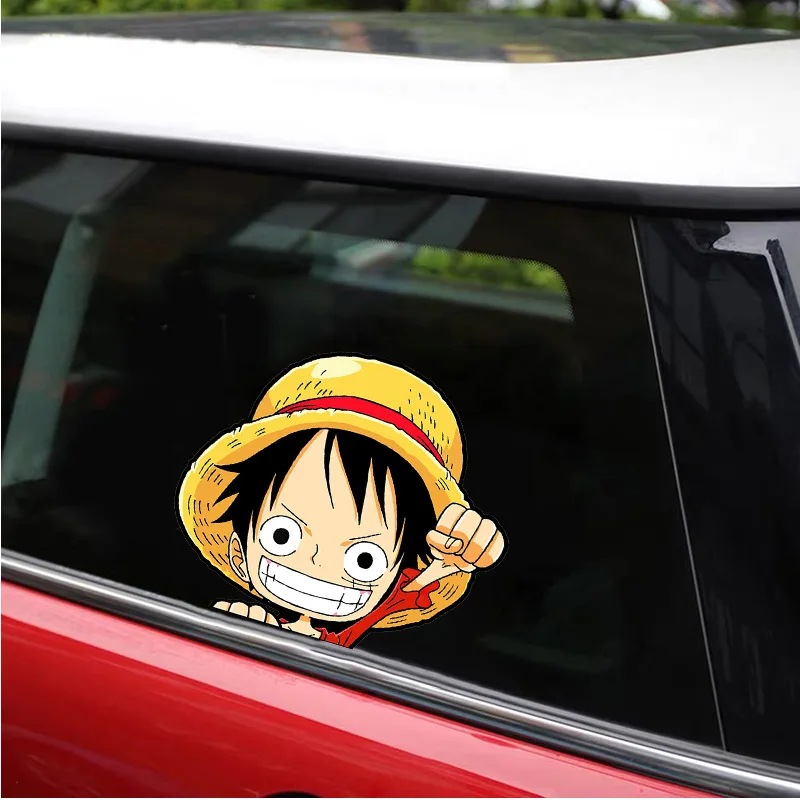 ONEPIECE Luffy cartoon animation personalized car sticker Sauron glass body decoration sticker bumper covering scratches sticker