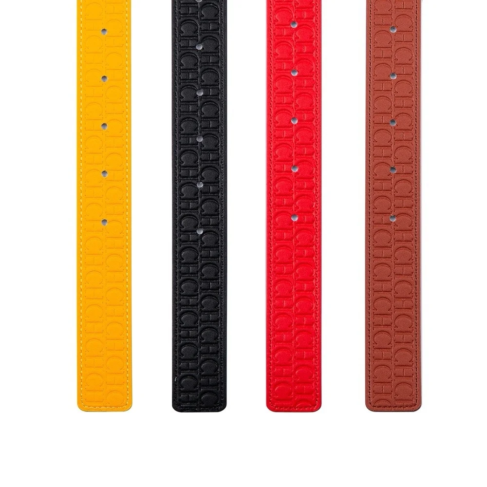 Women Belt Gift Box Double Sided Waist Strap Elegant Adjustable Casual Lady Hot Sale Fashion Printed Leather Metal Buckle