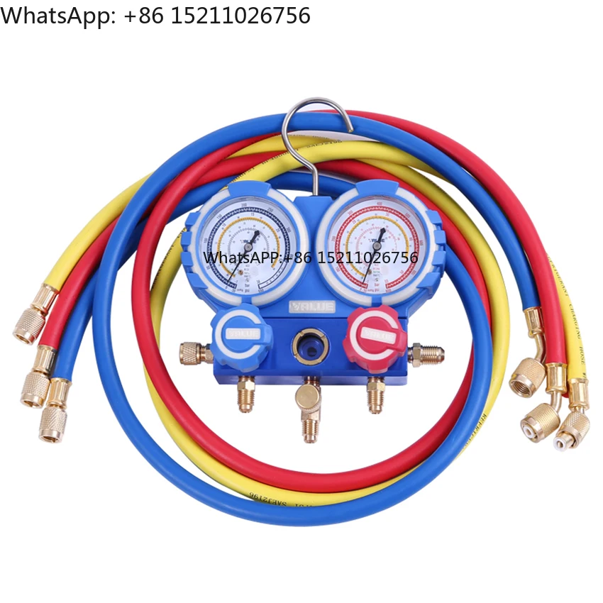 

Value R410A R407A R134A R22 MANIFOLD GAUGE WITH HOSES VMG-2-R410A-B