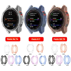 Protective Case For Garmin Fenix 7X 7S 7 Pro Solar 6 6S 6X Pro TPU Transparent Protector For Garmin Fenix 8 51mm 47mm 43mm case