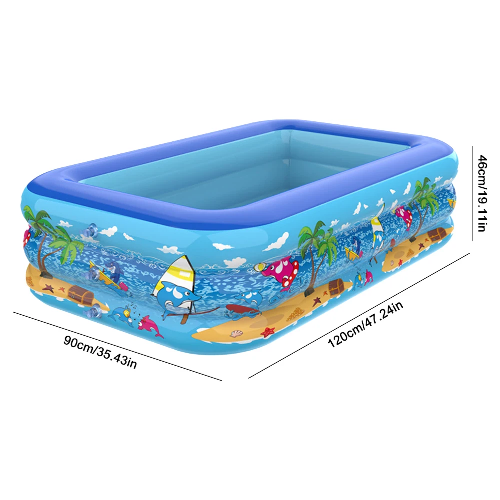 Piscina inflable con patrón de dibujos animados, piscina enmarcada, piscina espesante para niños pequeños
