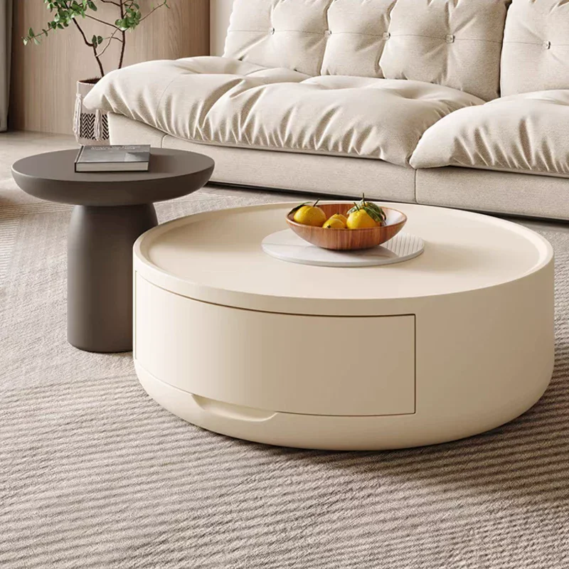 xx-New Living Room Home Cream Style Minimalist Modern Simple Walnut Color Coffee Table&