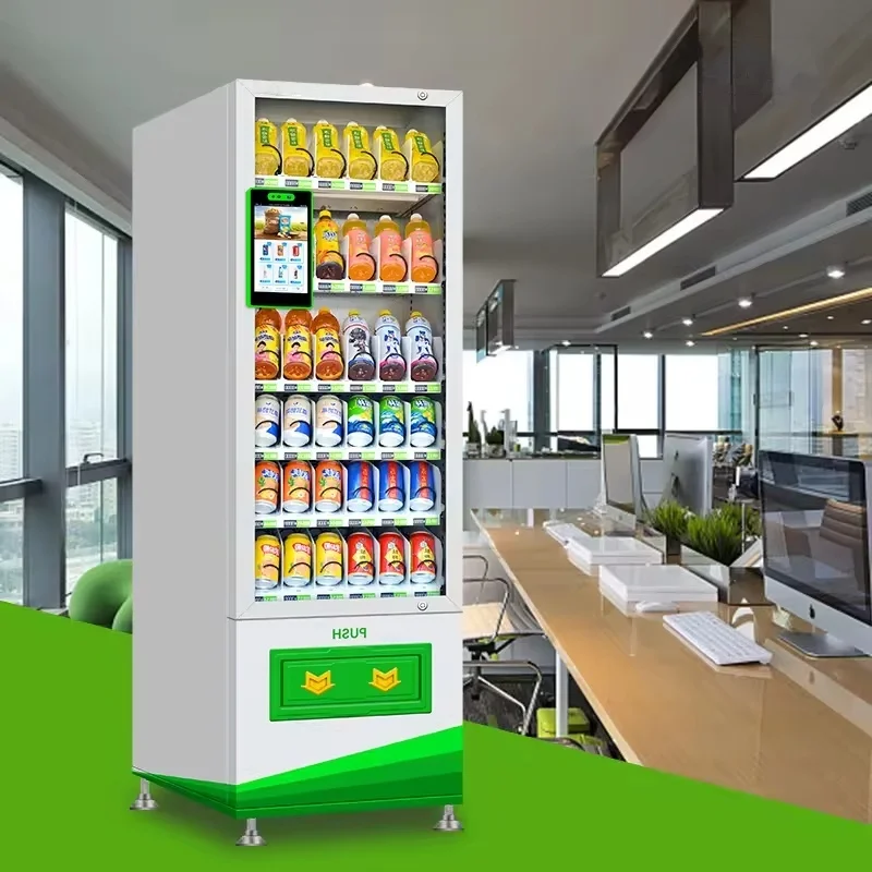 Snack And Drink Vending Machine Smart Video Advertising Screen Vendor Machine With QR Code Payment Export America