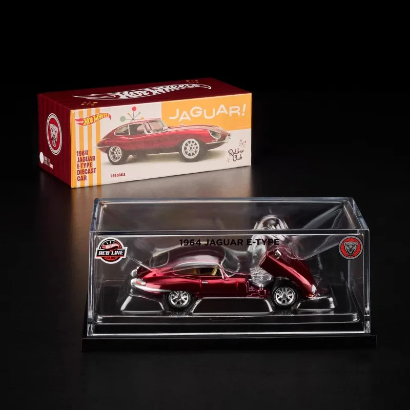 In Stock1: 64 1964Burgundy red Sports car Crystal coffin alloy car model die-cast static car model Creative ornament  Festival