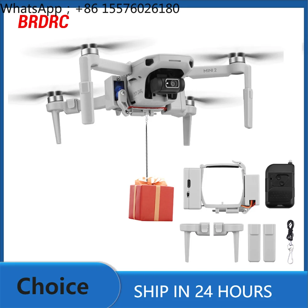 

BRDRC Airdrop System for DJI Mini 4K/Mini 2/SE Drone Thrower Fishing Bait Wedding Ring Gift Long Distance Throw Deliver