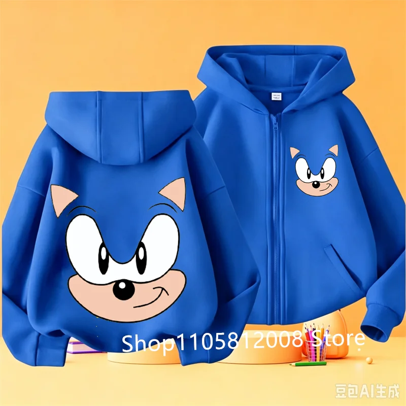 Sudadera con capucha de Sonic el Erizo, disfraz unisex para niños, ideal para Halloween, fiestas de disfraces y cosplay.