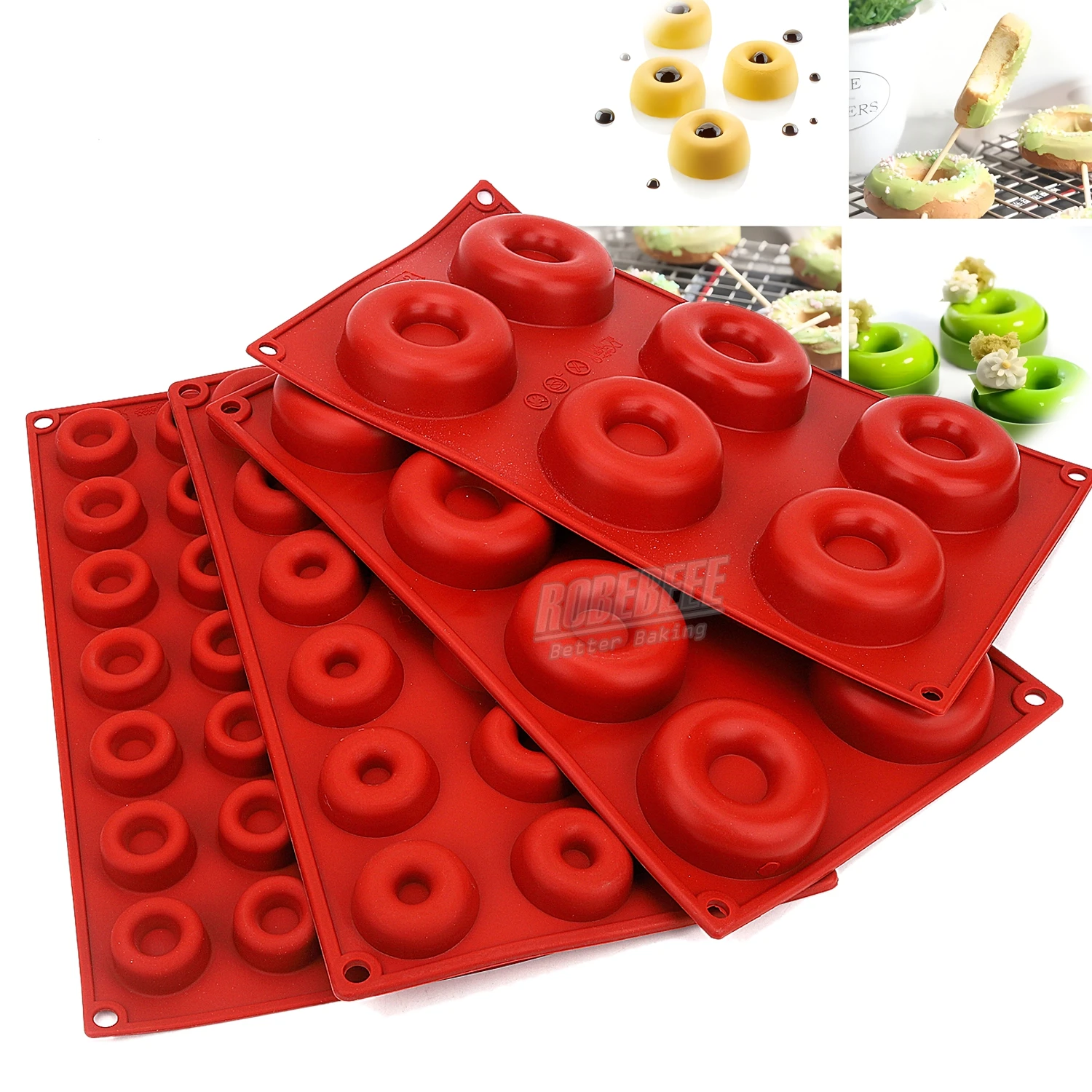 

Different Diameter 3cm 4.1cm 6.5cm 7.2cm Round Circle Donut Shape Silicone Cake Mold Doughnut Biscuit Candy Maker DIY Baking