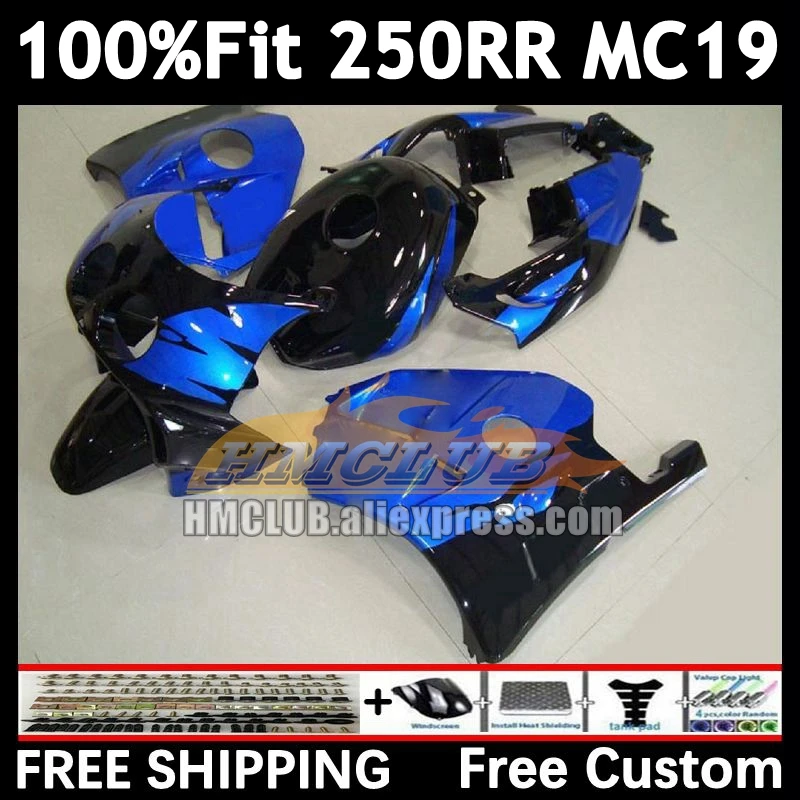 Injection Body For HONDA CBR 250RR 250R 250 RR CC 88 89 96No.19 CBR250 gloss blue RR MC19 MC 19 CBR250RR 1988 1989 OEM Fairing