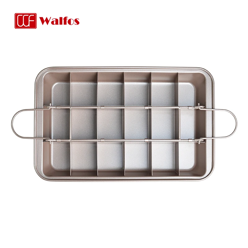 WALFOS Oblong Brownie Baking Tray Bread Cake Mold Non-stick Carbon Steel High-temperature Baking Tool Multi-function Baking Mold