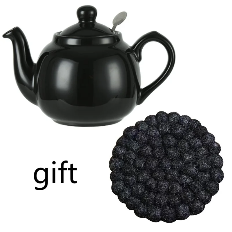 

London Pottery Farmhouse Series 2 Cup Teapot Gloss Black British Ceramic 600ml Teapot for Afternoon Tea Tea set Teapots