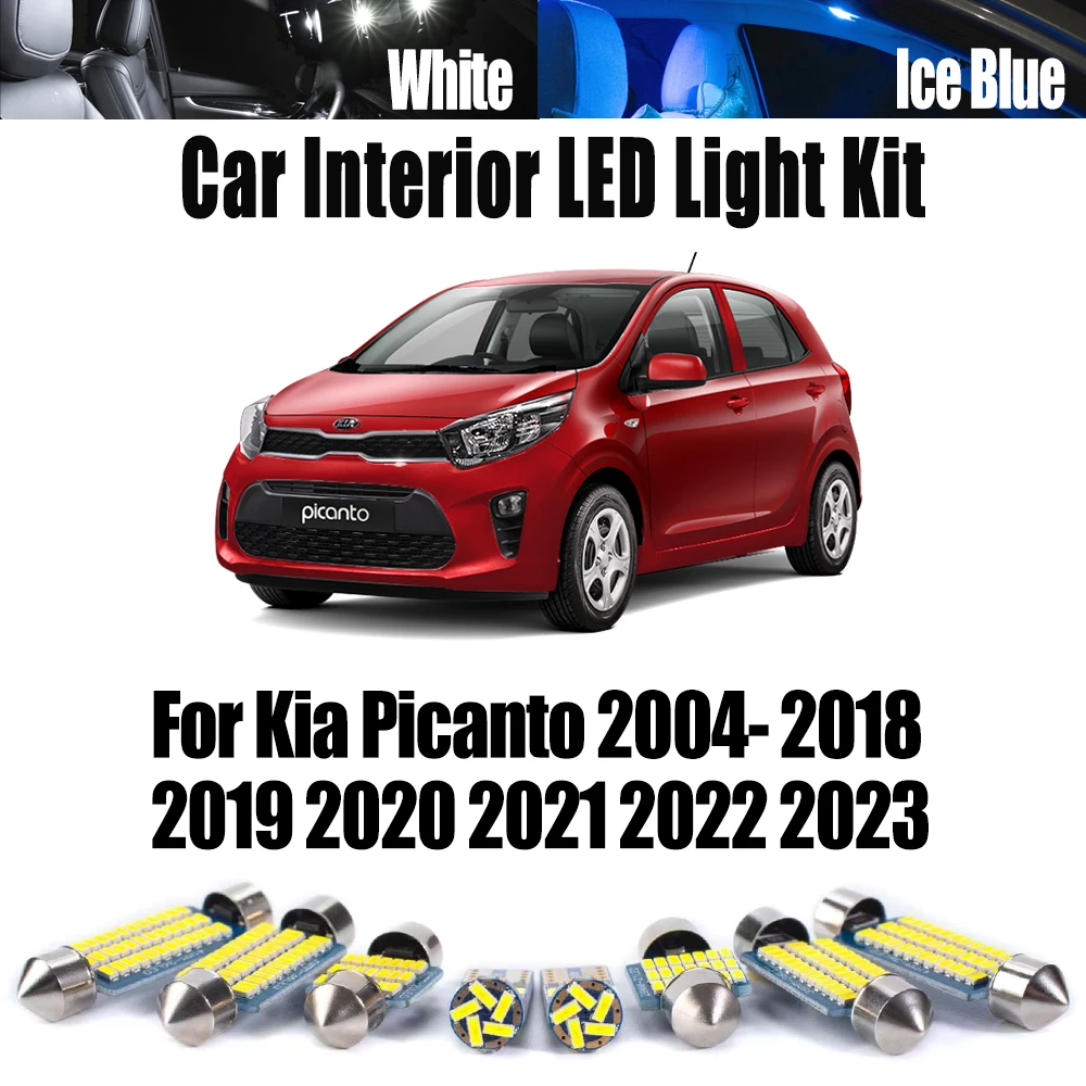 Interior Trunk Reading Light License Plate Lamp Kit No Error LED Bulb Canbus For Kia Picanto 2004- 2018 2019 2020 2021 2022 2023
