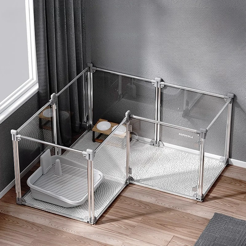 

Acrylic Transparent Dog Fence House Indoor Protection Fence Pet Cage Medium-sized Large Dog Morden Foldable Large Space Dog Cage