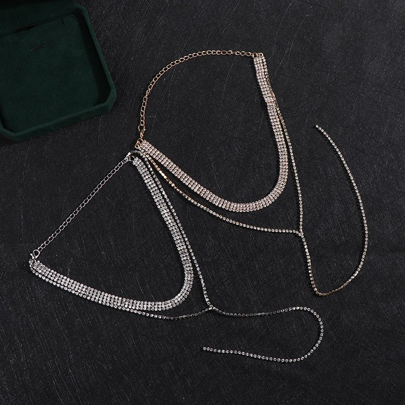 1Pcs Fashion Tassel Sparkling Diamond Necklace For Girls Neck Clavicle Chain For Women Rhinestones Accessories Gift