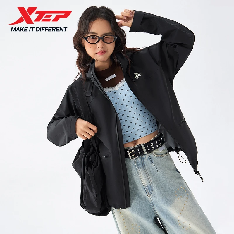 Xtep Jacket For Men And Women 2025 Autumn New Strong Wrapping Hooded Water Proof Everyday Cozy Fuzz Windbreaker8753272C0002