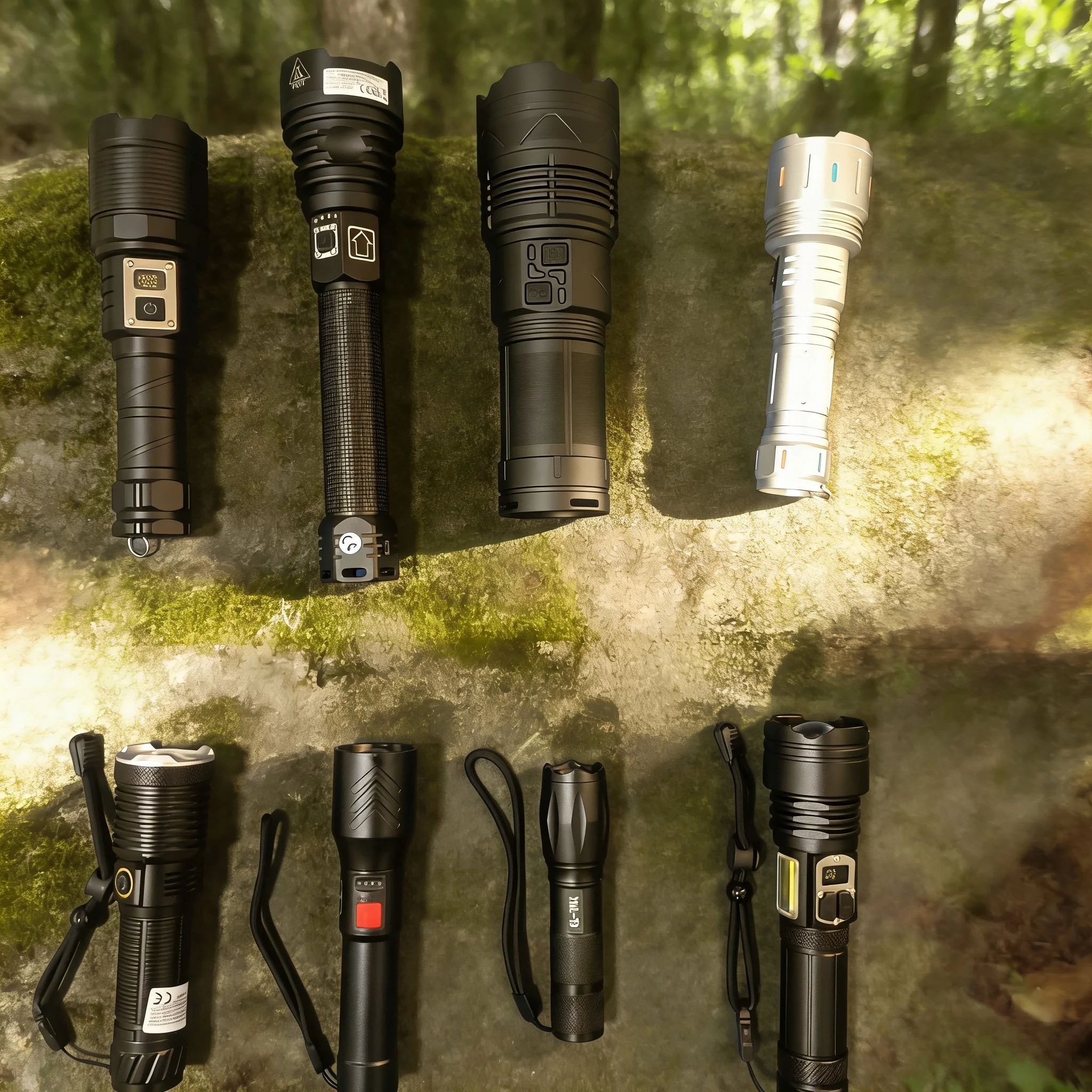 [Clearance Sale] High Power Flashlight with Hand Rope USB Rechargeable Power Bank Function LED Lantern for Camping, Hunting,Fish