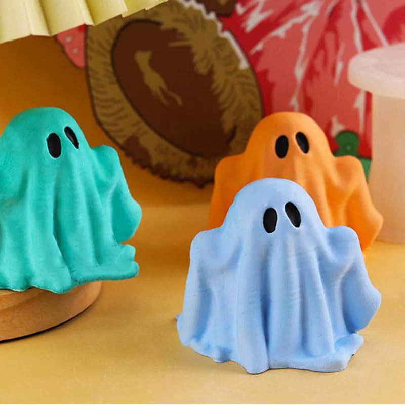 Halloween Geist Kürbis Schädel Kerze Form Set-Lustige DIY Aromatherapie Silikon Formen für Gips Harz Dekor Tag der Toten Geschenk