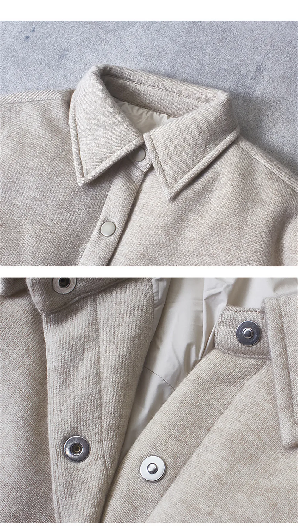 25冬新作 ラペルダウンジャケット シャツ風 ルーズカジュアル グースダウン カシミヤ混 多用途 レディース 厚手ダウンジャケット