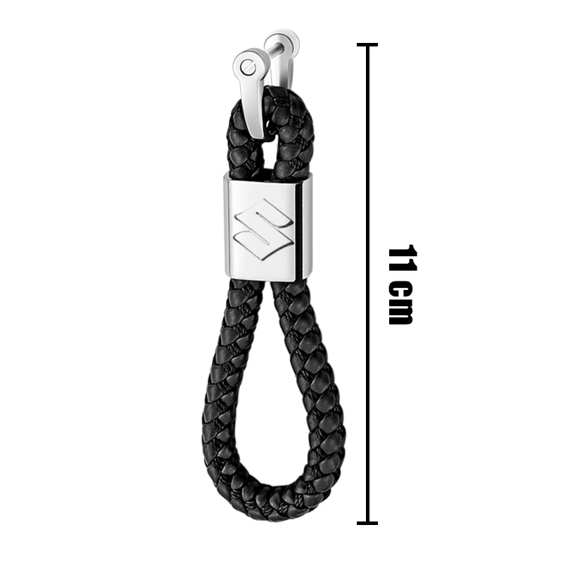 Leather Braided Car Key Ring Hand Woven Keychain Men's Hanging Accessories For Suzuki Grand Swift Jimny Vitara Baleno SX4 Alto