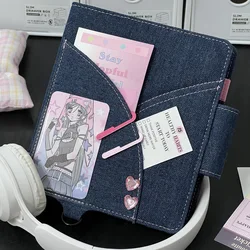 Denim DIY Binder Photocard Holder Cute Blank Photo Album Kpop Idol Photocards Notebook Collect Book Student School Stationery