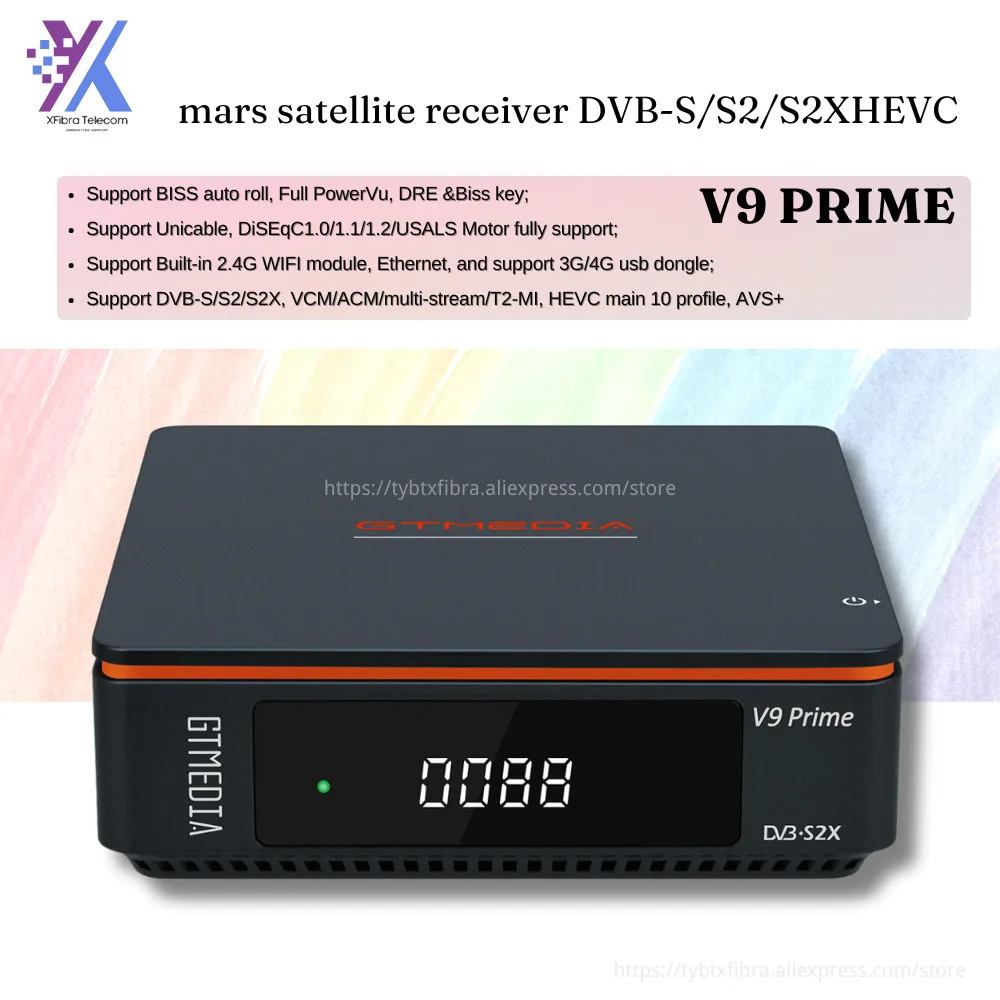 

GTMEDIA V9 Prime mars satellite receiver ,DVB-S/S2/S2X HEVC main 10 profile Built-in 2.4G WIFI 1080P upgraded V9 super, V8X mars