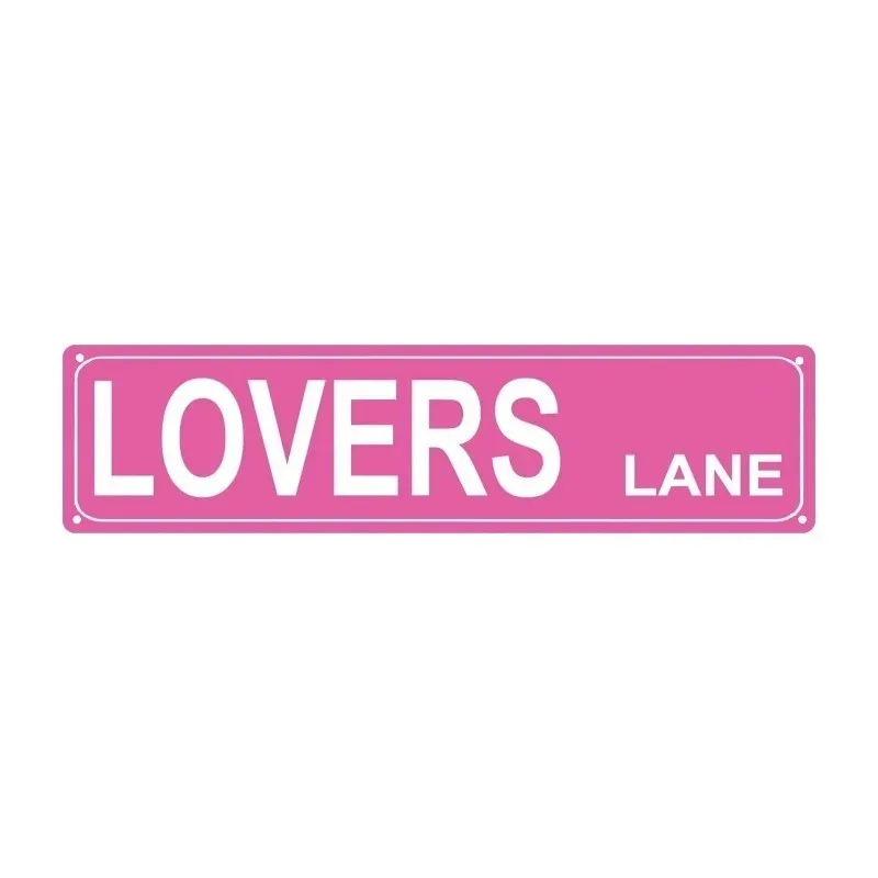 1pc [2D Flat] Customizable Valentine Aesthetic Wall Plaque Vibrant Pink Lane Style Love Metal Girly Bedroom Wall Decor Only Deco