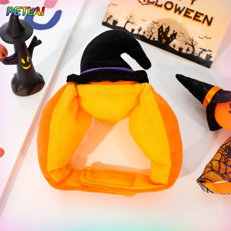 Sombrero de calabaza de Halloween para perro y gato, gorro divertido de transformación para mascotas, disfraz de gato, accesorios mágicos de calabaza, sombrero encantador de Halloween