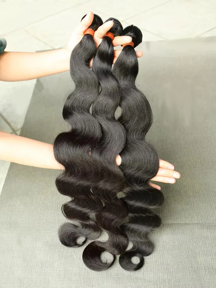 

Объемная волна, необработанный пучок, 100% человеческие волосы, 30 дюймов, 3/4 пучка, Remy Virgin, бразильская волна, естественное плетение, двойное наращивание утка