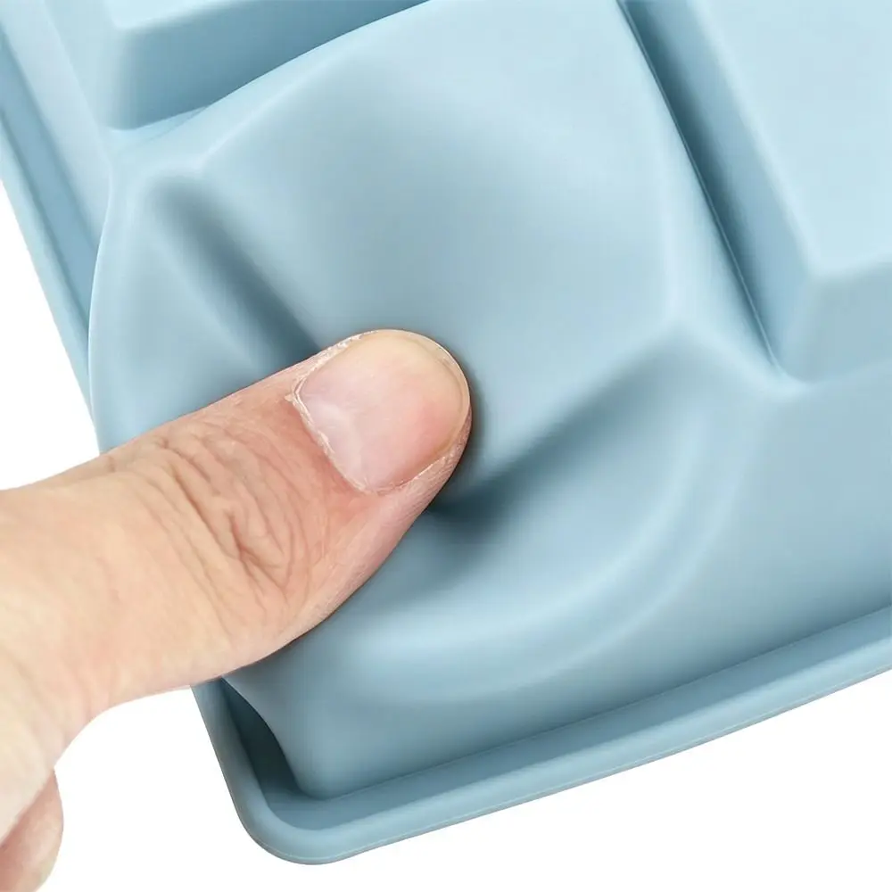 2 pcs Reusable Silicone Ice Cube Maker 6 Cavities Leak Proof Ice Cube Tray Easy Release Chocolate Candy Mold Bar