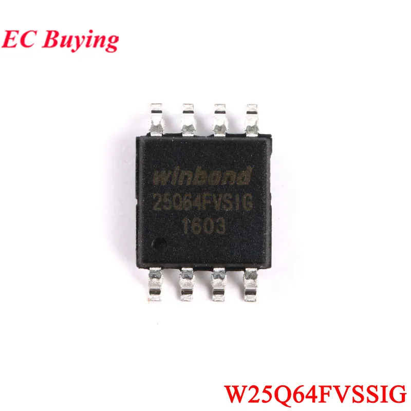 10Pcs/1pc W25Q64FVSSIG W25Q64FVSIG 25Q64FVSSIG 25Q64FVSIG 25Q64FVS1G W25Q64 25Q64 SOIC-8 IC Flash 64MBIT 104MHZ Chip