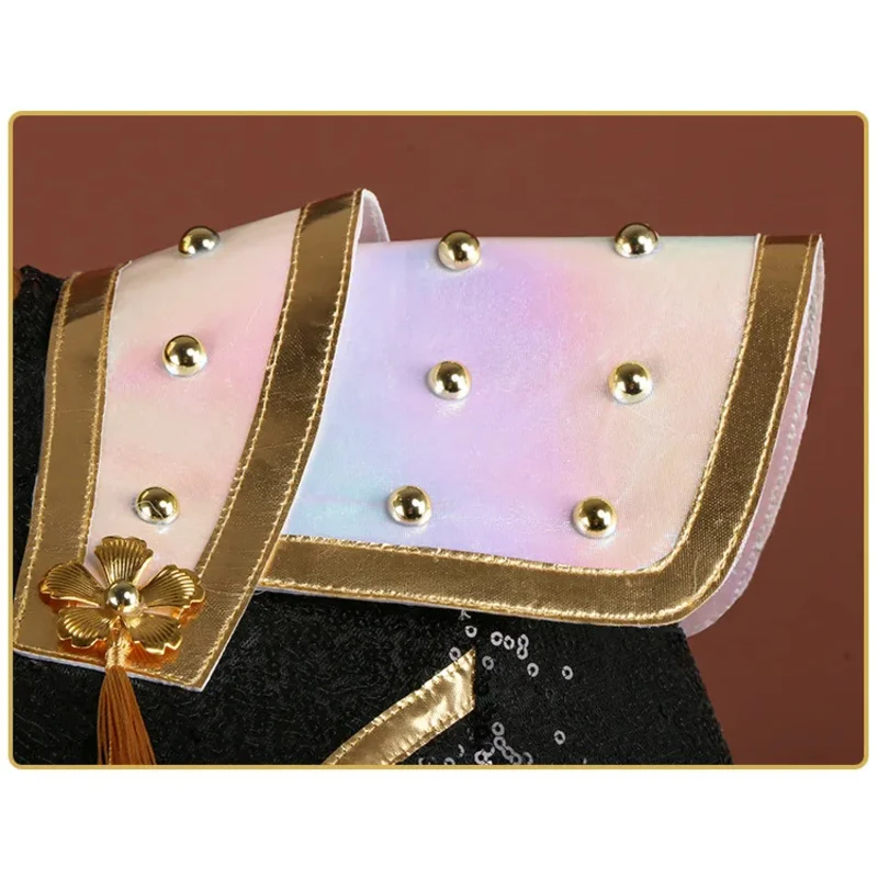 Q156New هنتركس رومي ميرا زوي تأثيري الاطفال الكبار النساء K-pop شيطان الصيادين زي كوريا المعبود الأسود الذهبي الدعاوى هالوين خارج #4