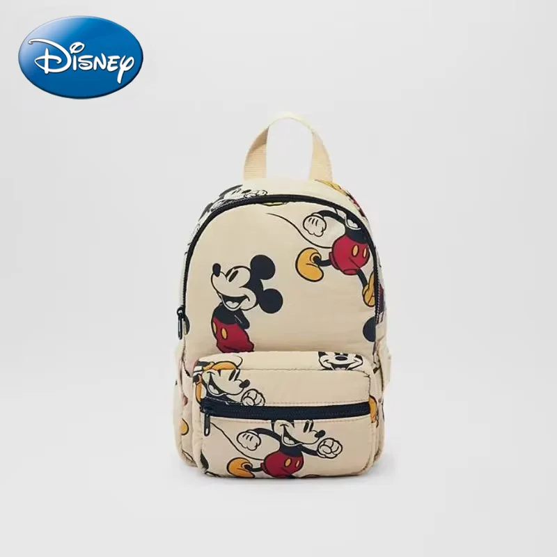 Disney 2024 New Cartoon Mickey Kindergarten borsa da scuola piccola per bambini Cute Mickey Mouse Print zaino leggero per studenti