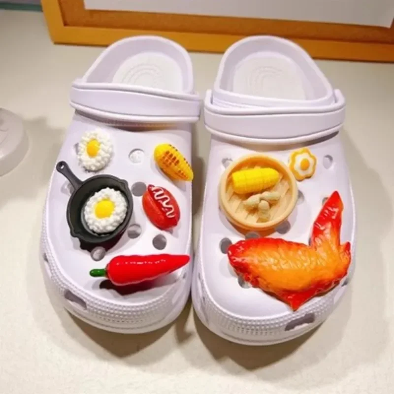 

Whole Set Quality Shoe Accessories Simulated Food DIY Charms for Sandals Cartoon Cute Cat Garden Shoe Decorations Fashion New