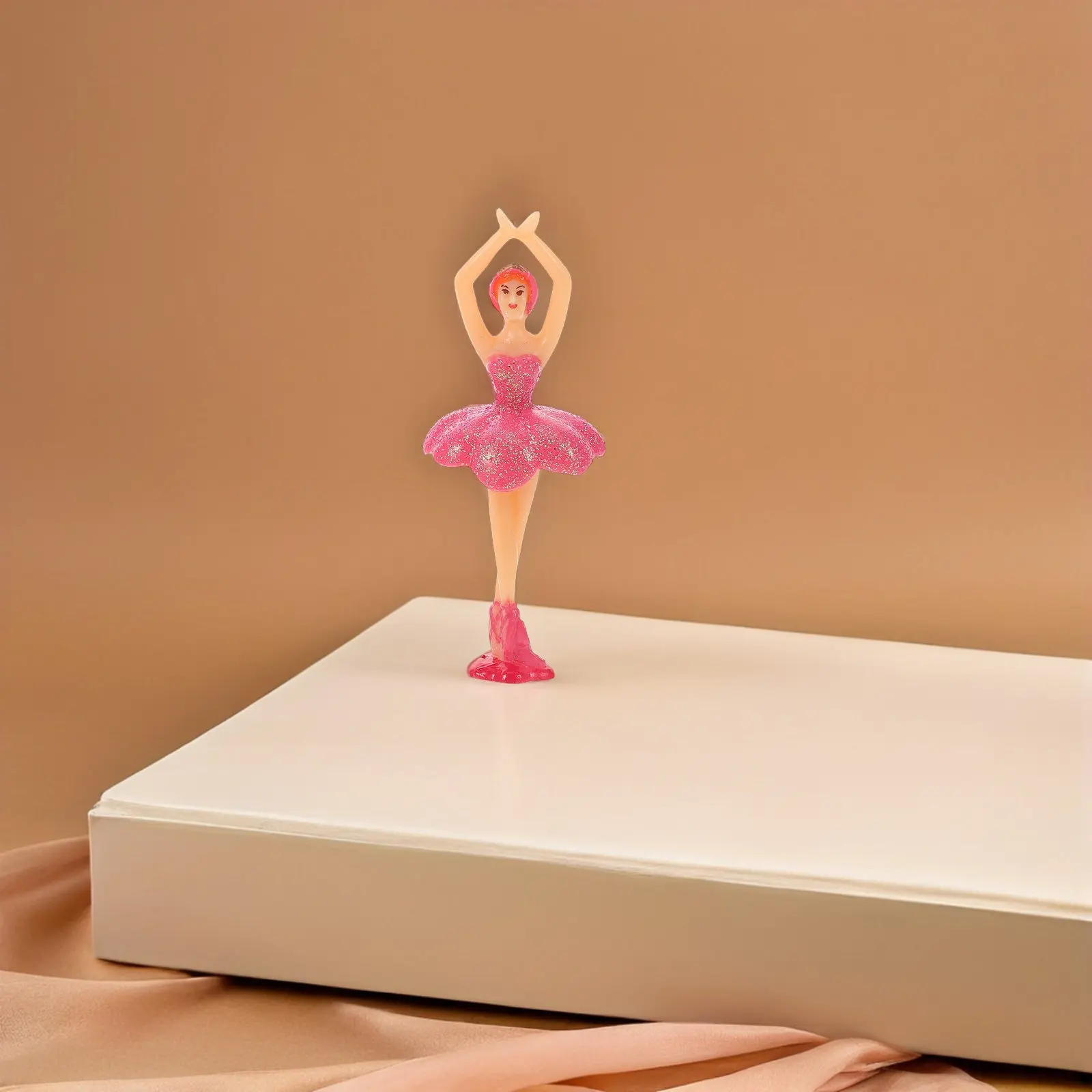 6Pcs Rotating Musical Ballet Dancer Figurines Handpainted Elegant Decorative Music Box Accessories for Home Party Birthday Cake