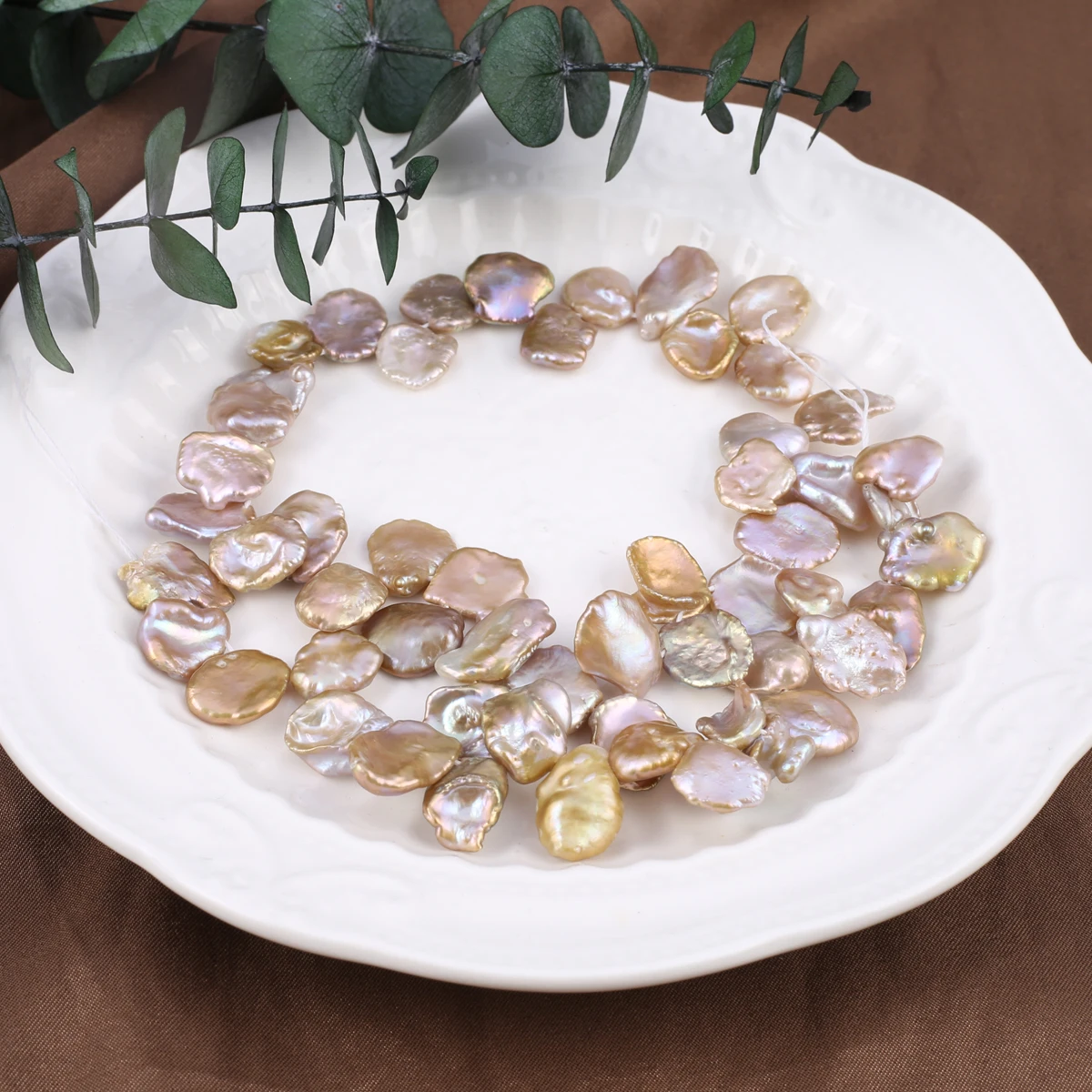 Charm Natural Freshwater Baroque Pearl Petal Shape Purple Beads High Quality Jewelry DIY Necklace Earrings Accessories Gift