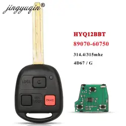 jingyuqin HYQ12BBT 314MHz/315Mhz 4D67 / G Chip 3 Button Remote Car Key Fob TOY43 Blade for Toyota Land Cruiser FJ Cruiser 60750