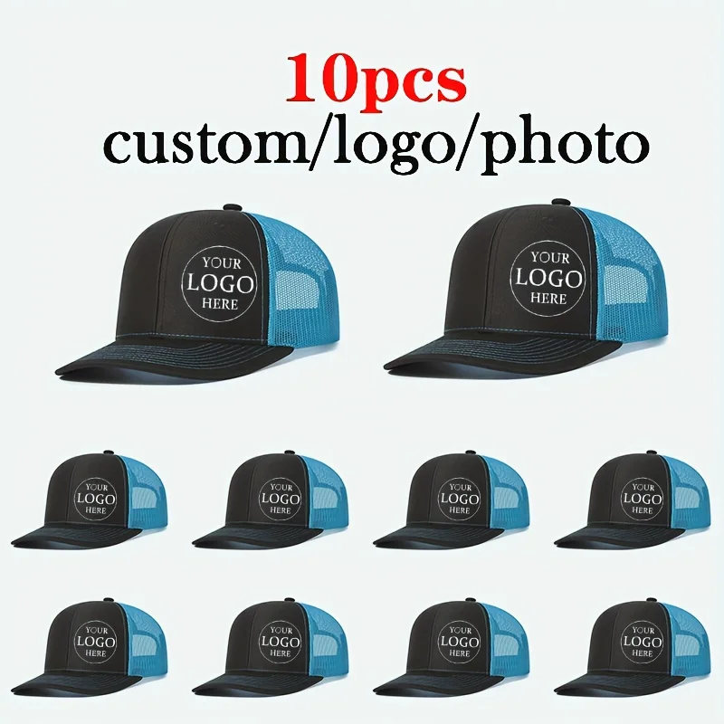 

10 упаковок бейсболок на заказ с логотипом — персонализированные кепки-тракеры для мужчин и женщин, брендовый дизайн, оптовая продажа, сделай сам