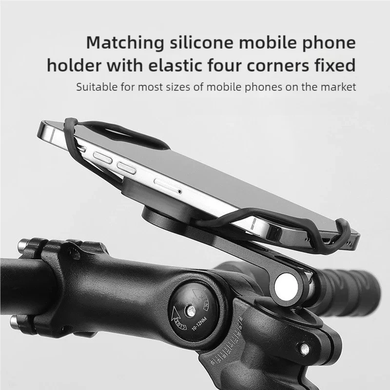 Bicycle Computer Extension Mount MTB Road Bike Aluminum Alloy Phone Bracket Silicone Phone Holder For Garmin Bryton Cateye image 3