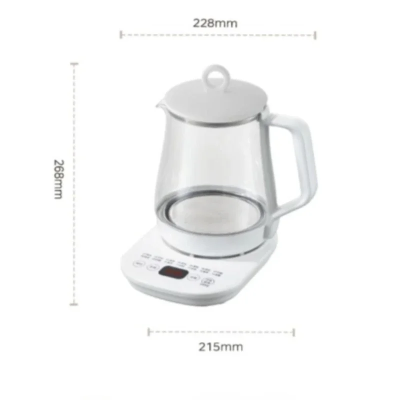 DK124: 1.5L Glass Health Kettle, Flower Tea Electric Pot, TimerControlled Water Boiler, MultiFunction Herbal Brewing Kettle