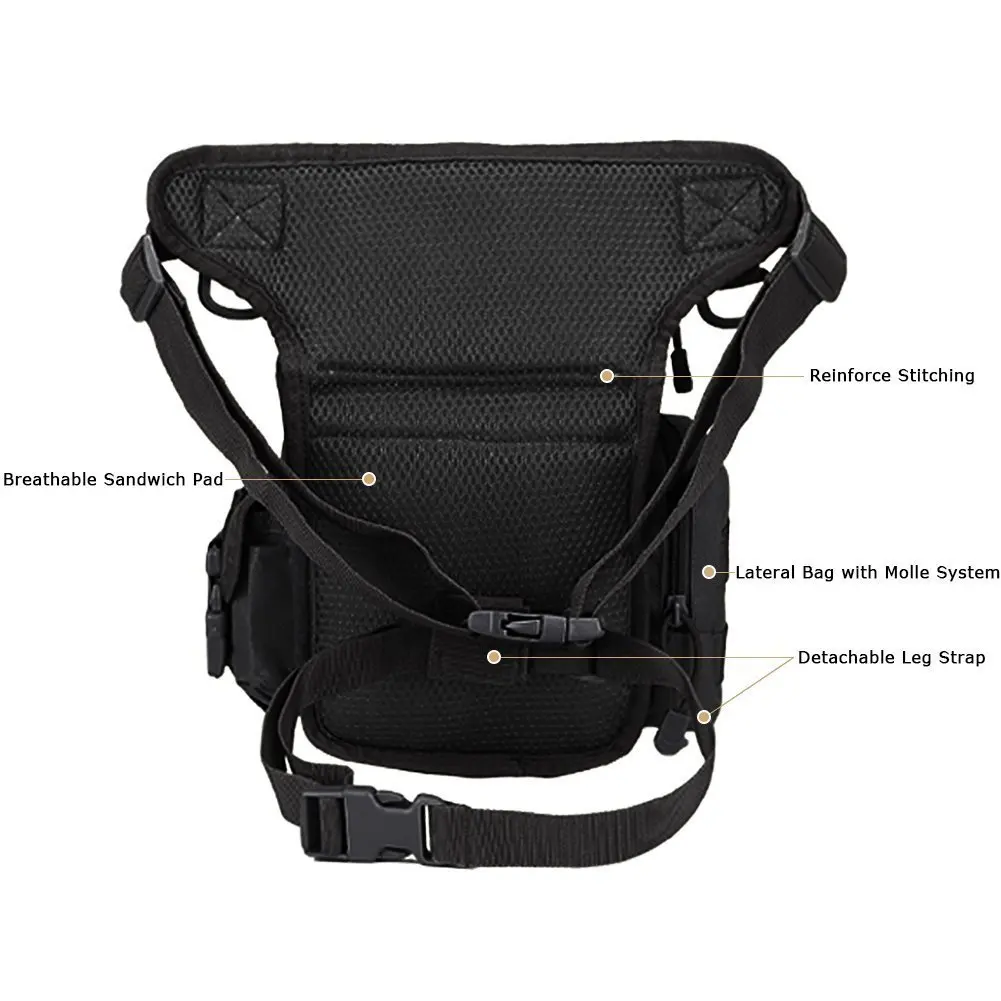 Tactical Drop Leg Pouch Bag Thigh Bag Pack Waist Bag Pack For Motorcycle Racing Bike Nylon High QualCycling Hiking horse Riding