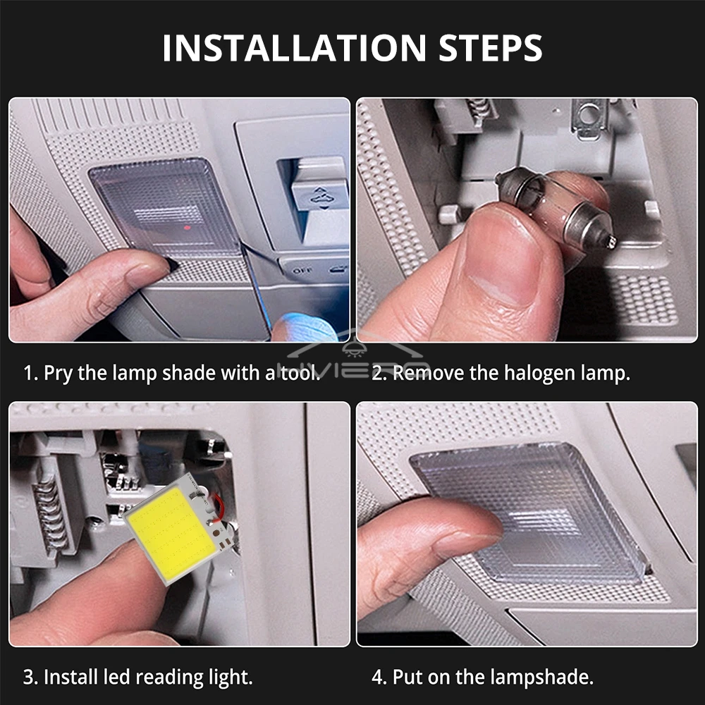 1/2/10 قطع مصابيح LED T10 W5W Cob 48SMD، أبيض وأحمر وأزرق، مصابيح لوحة ترخيص، إضاءة داخلية للسيارة، مصابيح قراءة، إضاءة صندوق الأمتعة - 4