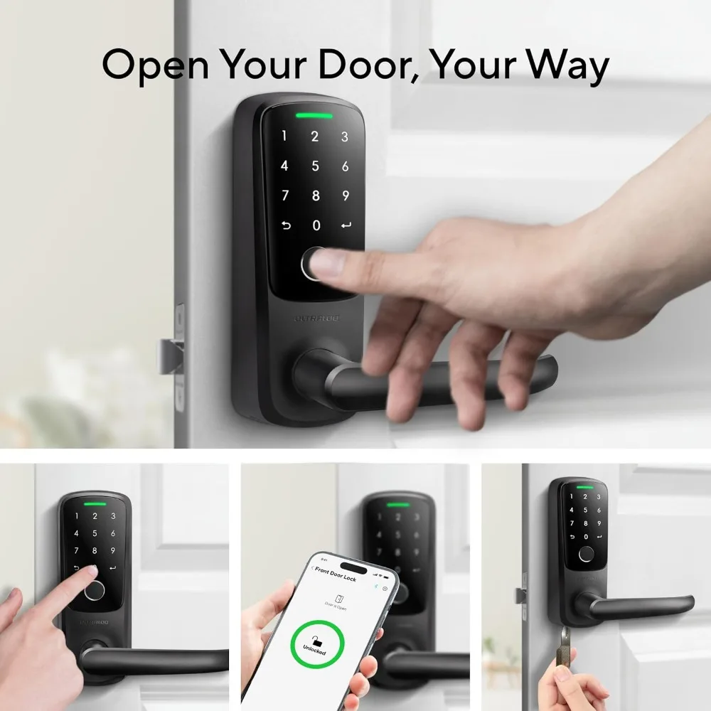 Latch 5 World's First Built-in WiFi with Fingerprint, 5-in-1 Keyless Entry Door Lock with Touch Digital Keypad