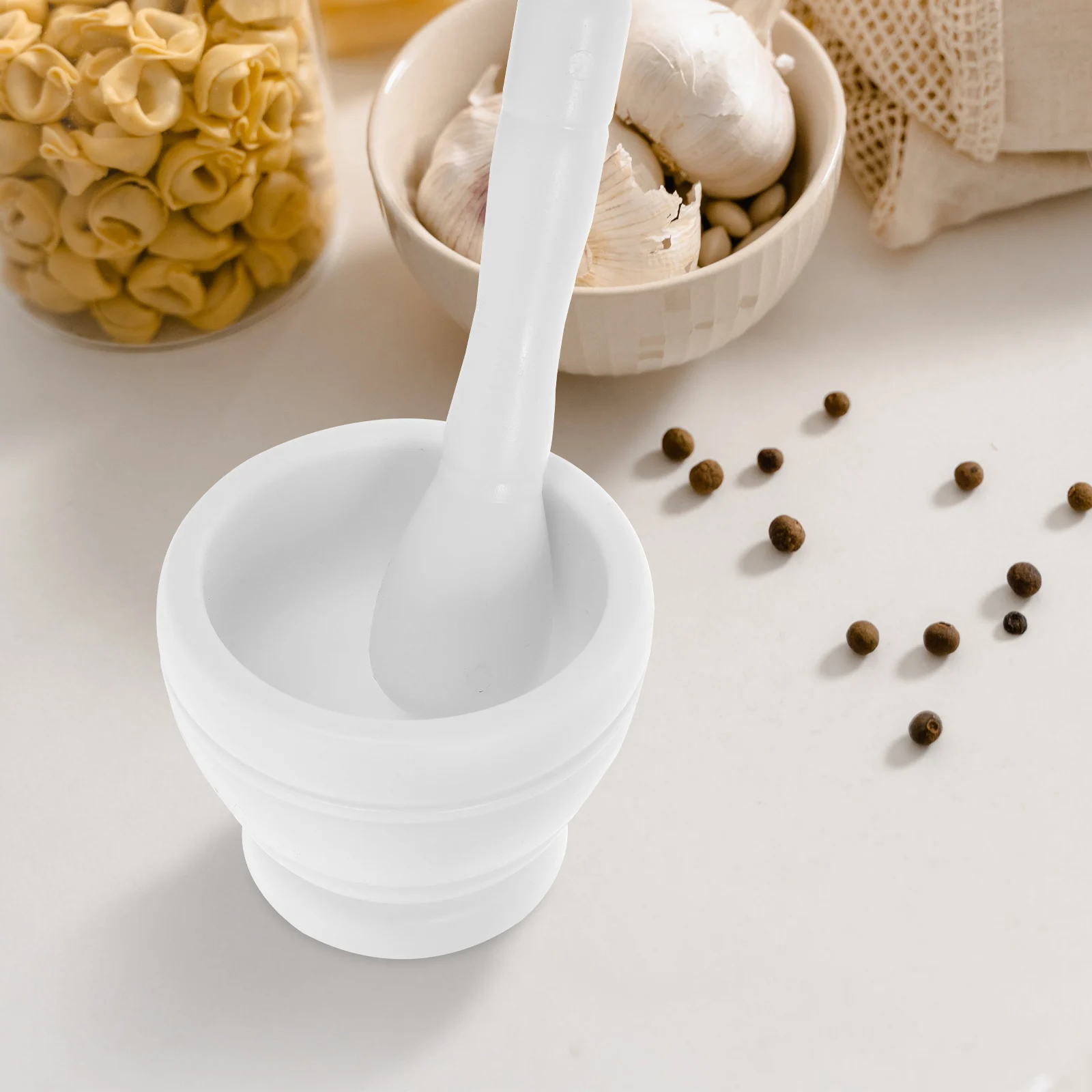 

1 set Garlic Masher Plastic Grinding Bowl Household Pestle Set for Chili Ginger Condiment Food Muddler Kitchen Spice Crusher