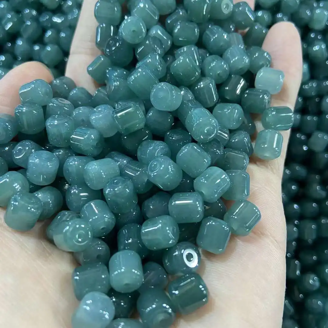 

Vintage A-grade Natural Jadeite Beaded Jewelry Raw Material Authentic Pendant Bracelet Accessories for Collectors